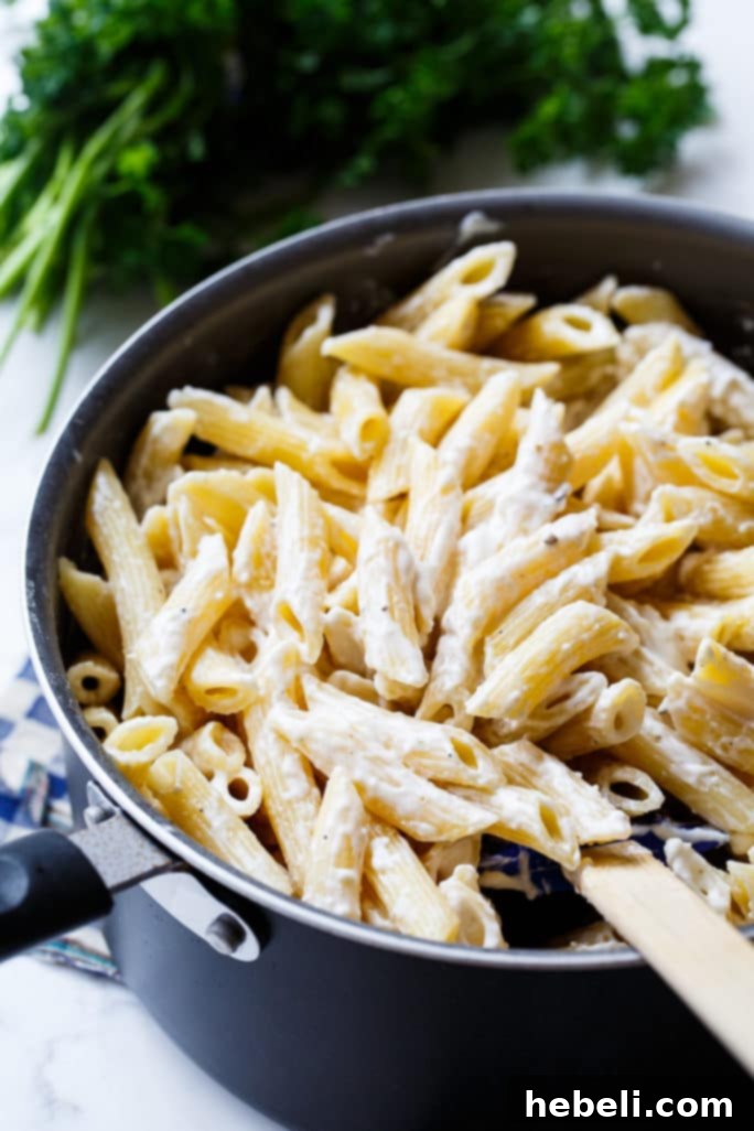 Dreamy Cream Cheese Noodles 5 A bowl of Cream Cheese Noodles ready to be enjoyed