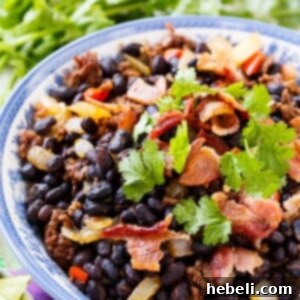 The finished Chorizo Black Beans recipe, a perfect side dish for any Mexican-inspired meal.