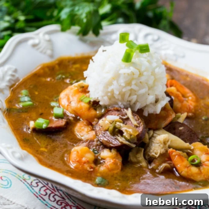 Delightful Seafood Gumbo with shrimp and crab