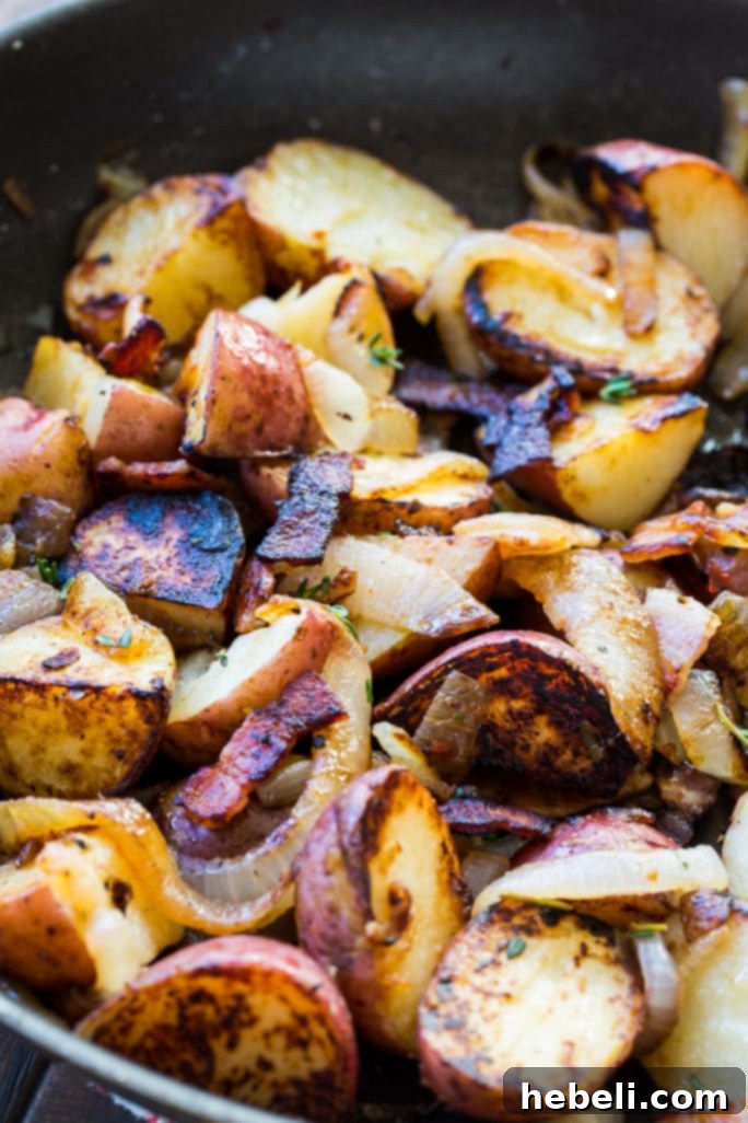 Close-up of Crispy Bacon-Braised Red Potatoes