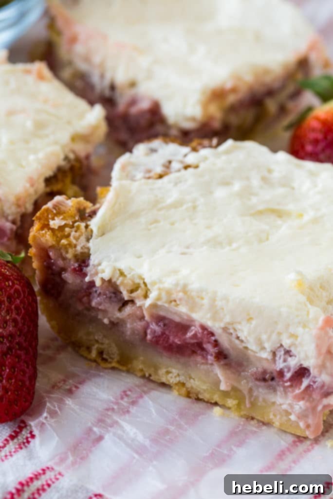 Strawberry Dream Custard Bars 4 Strawberry Custard Bars - top layer