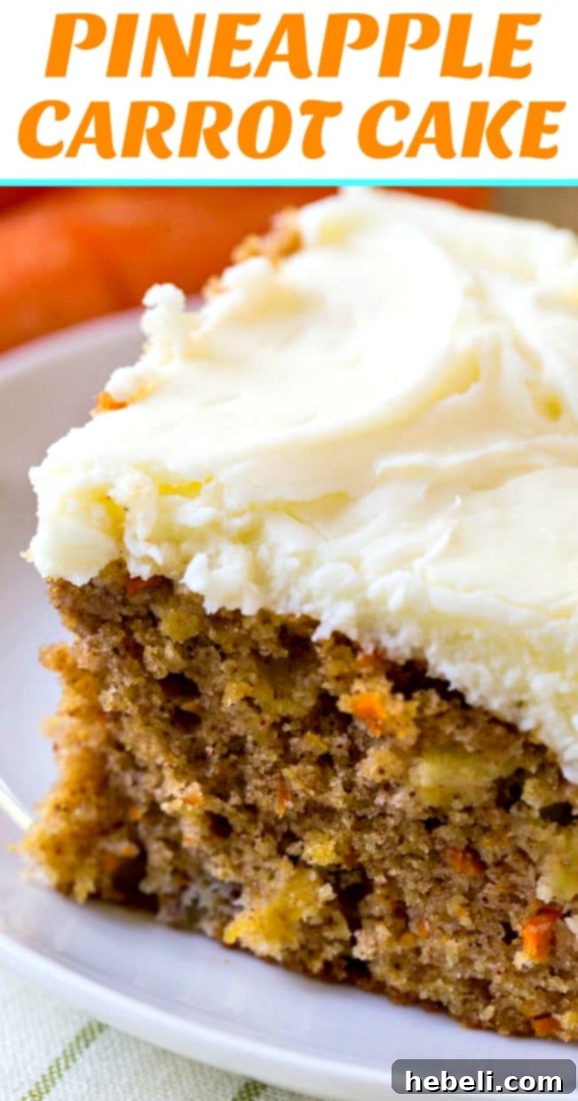 Beautifully frosted Pineapple Carrot Sheet Cake, a perfect dessert for any gathering