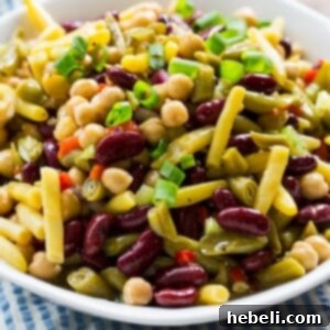 Zesty Bean Medley 5 Sweet and Tangy Four Bean Salad ready to serve