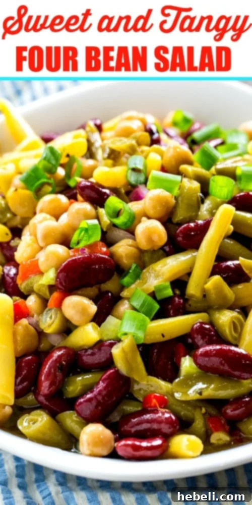 Zesty Bean Medley 6 Four Bean Salad - a great make-ahead recipe for potlucks! Vibrant and fresh.