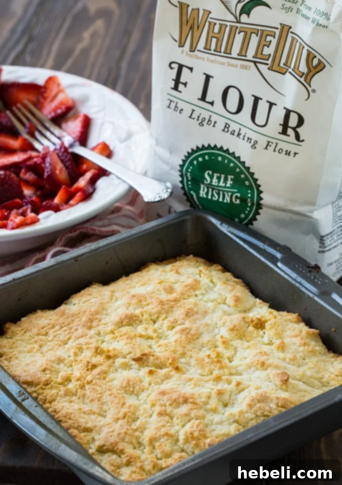 Easy Strawberry Shortcake made with premium White Lily flour, highlighting the quality ingredients.