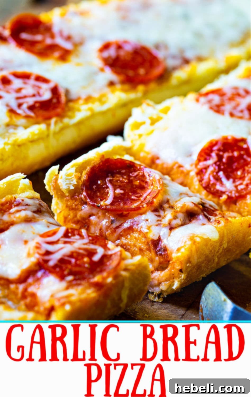 A beautifully presented Garlic Bread Pizza, garnished and ready to serve.