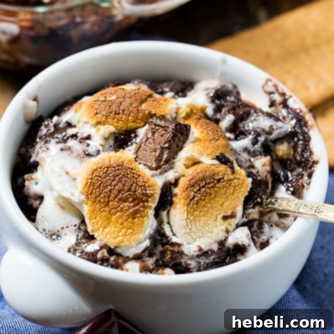 S'mores Cobbler 2 Delicious S'mores Cobbler with melted chocolate and golden marshmallows