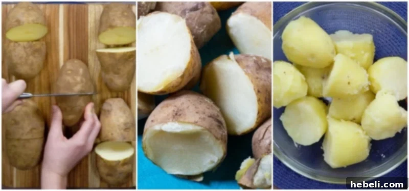 Classic Southern Potato Salad 6 Preparing the potatoes.