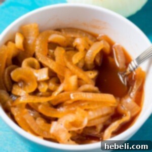 Close-up of freshly made BBQ Pickled Onions