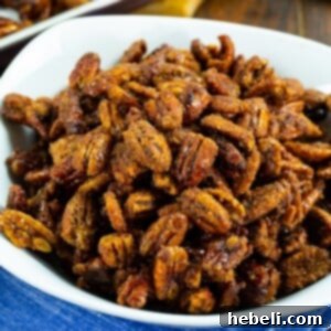 Delicious candied pecans in a crock pot.