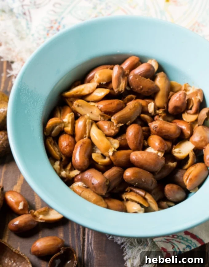 Fiery Boiled Peanut Dip 4 Bowl of Spicy Boiled Peanut Hummus with a spoon, showing its creamy texture, ready to be served.