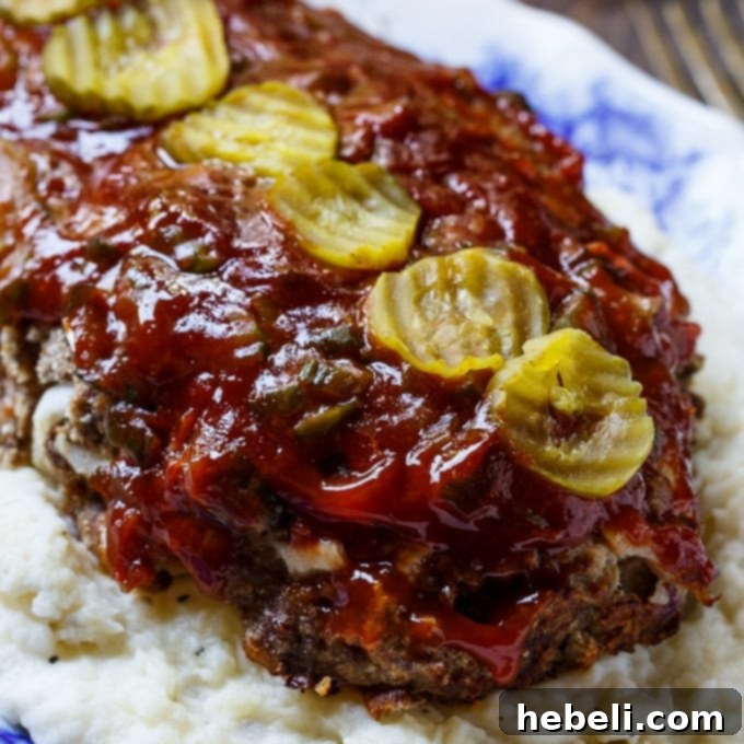 Delicious Dill Pickle Meatloaf, a unique twist on a classic comfort food