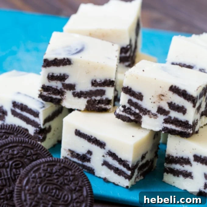 Delicious Cookies and Cream Fudge squares