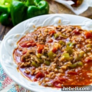 Bowl full of Stuffed Pepper Soup