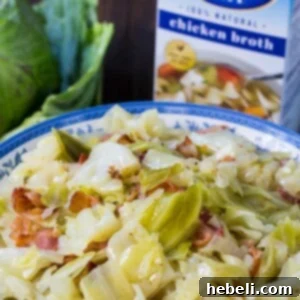Southern Cabbage with bacon bits on top