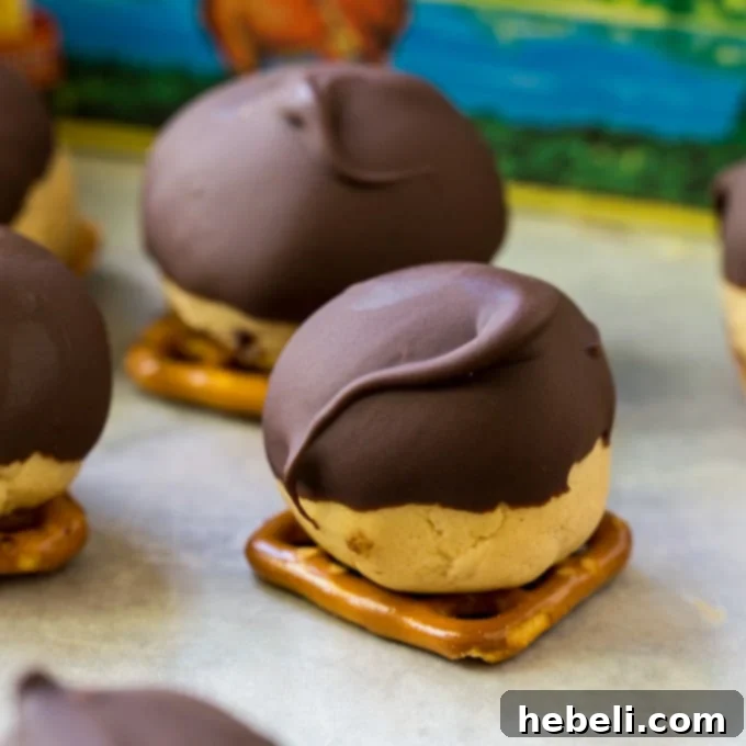 Buckeye Peanut Butter Pretzel Crunch 2 Delicious Buckeye Pretzel Bites, perfect for holiday gatherings and parties