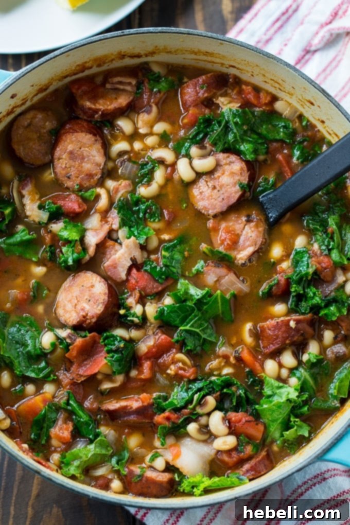Black-Eyed Pea Stew served in a rustic bowl