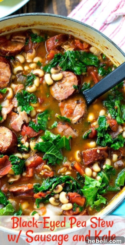 Large pot of Black-Eyed Pea Stew simmering