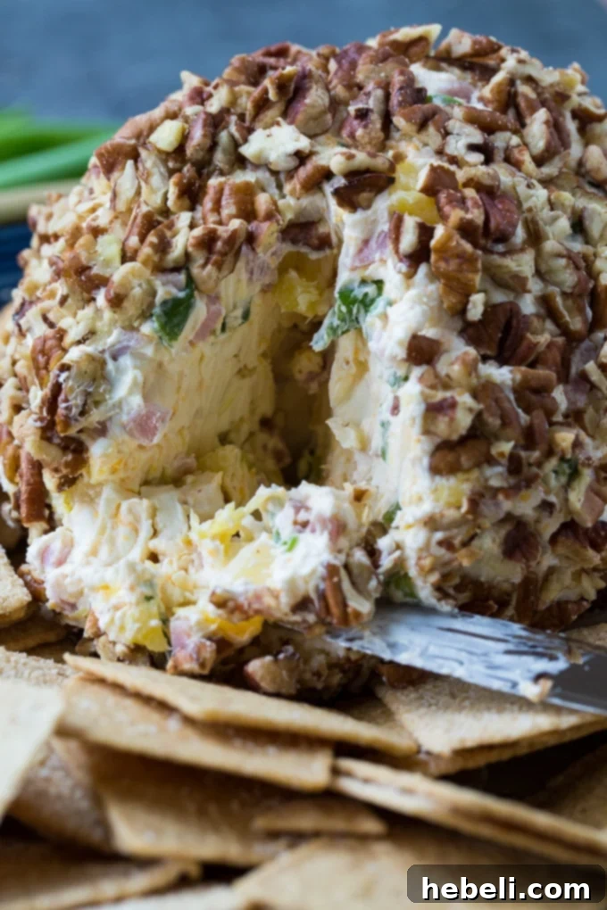 Sweet and Savory Pineapple Ham Cheese Ball 3 Ham and Pineapple Cheese Ball