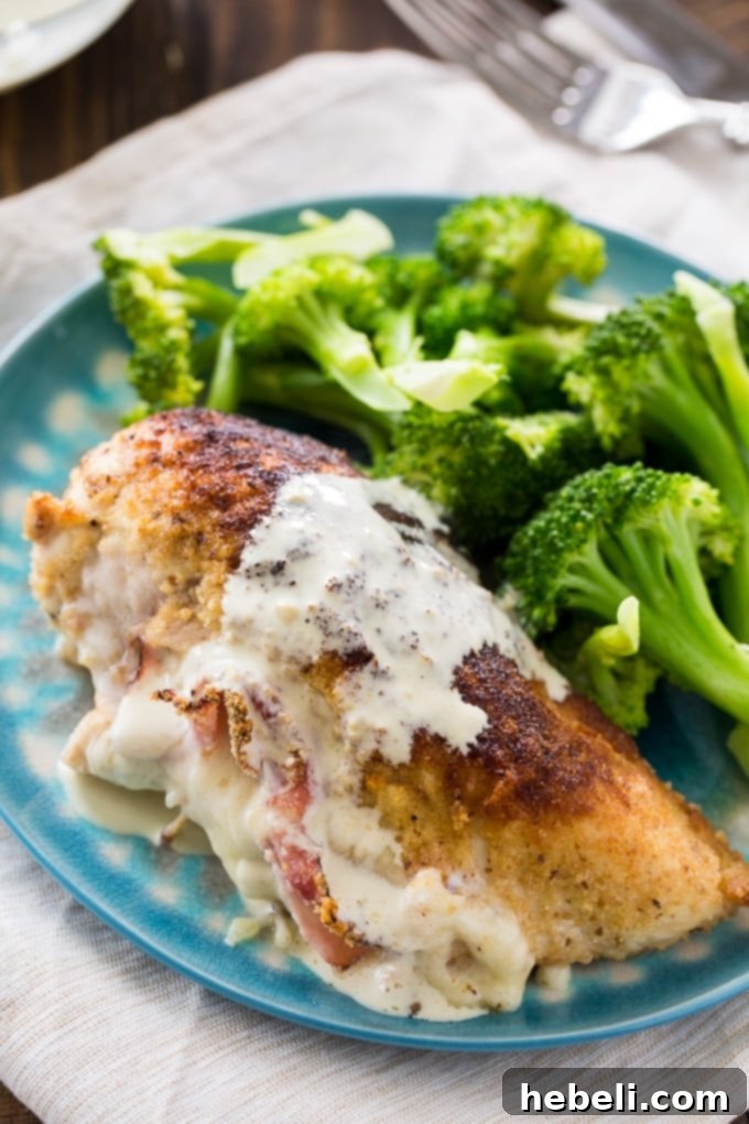 Gourmet Ham and Cheese Stuffed Chicken 5 Ham and Cheese Stuffed Chicken with Mustard Cream Sauce