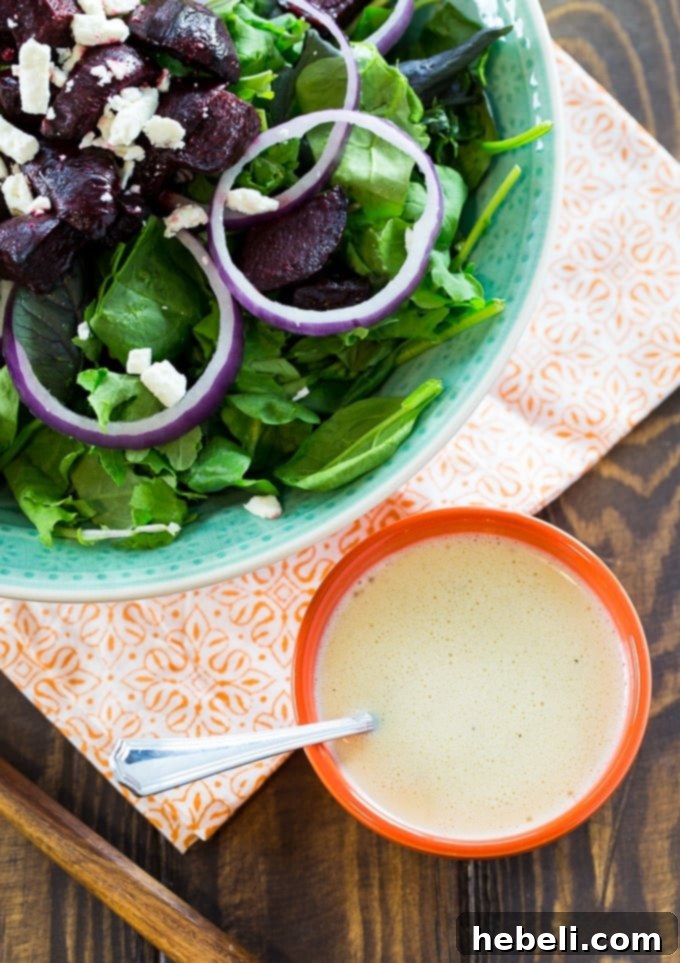 Golden Maple Mustard Vinaigrette 3 Maple Mustard Salad Dressing drizzled on greens