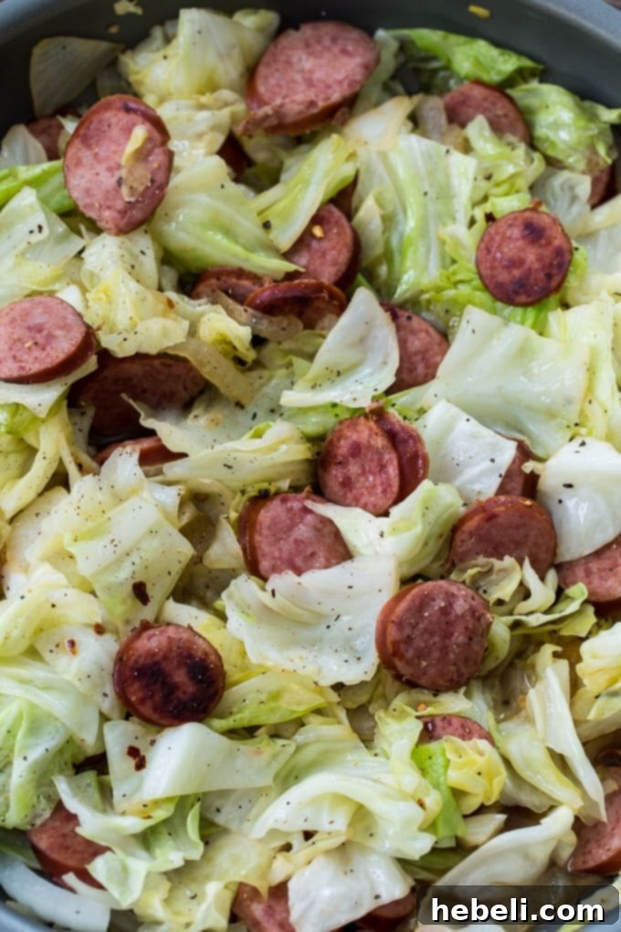 One Pan Cabbage and Kielbasa Skillet