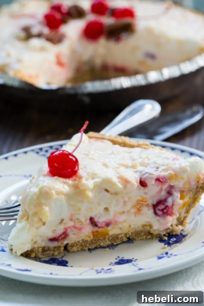 Ambrosia Pie in a graham cracker crust
