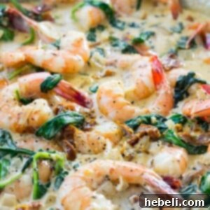 Creamy Tuscan Shrimp, a quick and delicious seafood meal