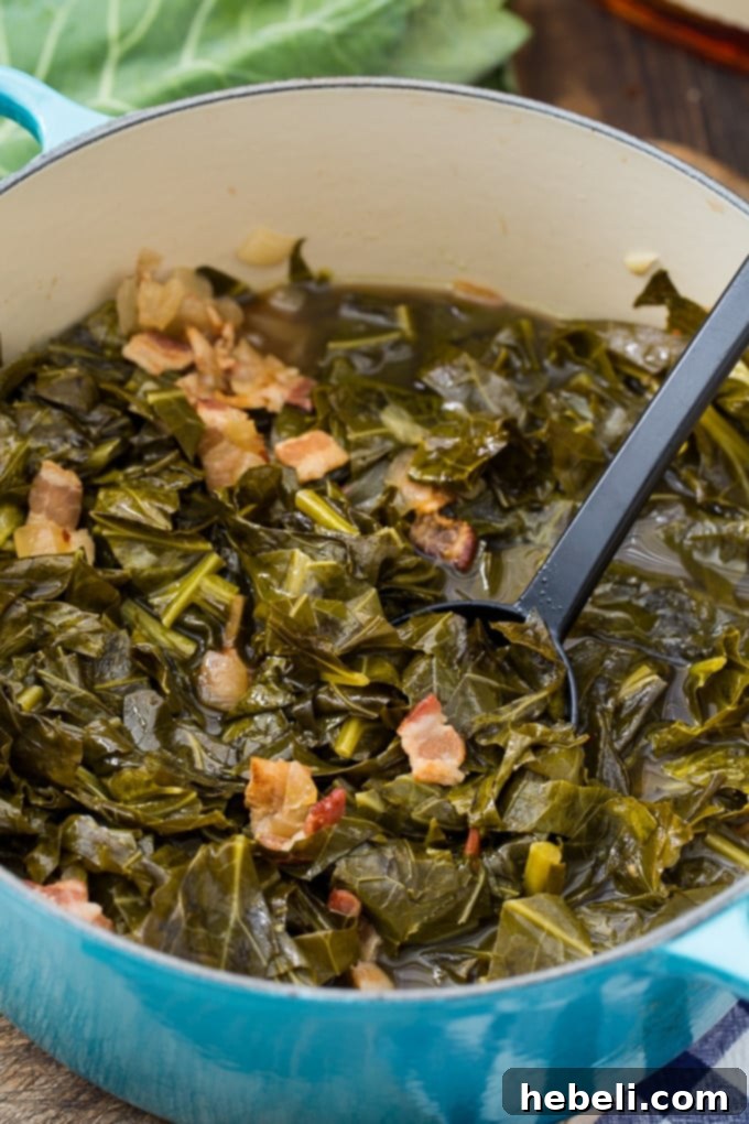 Bourbon Collard Greens cooked to perfection