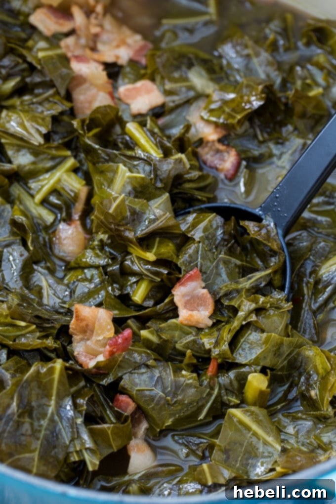 Drunken Collard Greens recipe ready to serve