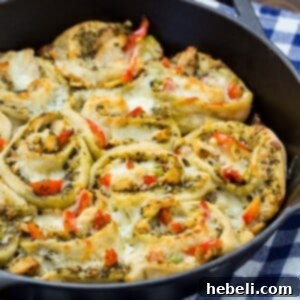 Chicken Pesto Pizza Rolls, ready to be enjoyed.