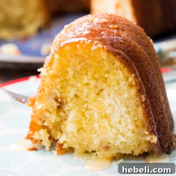 Classic Kentucky Butter Cake with a rich, buttery glaze