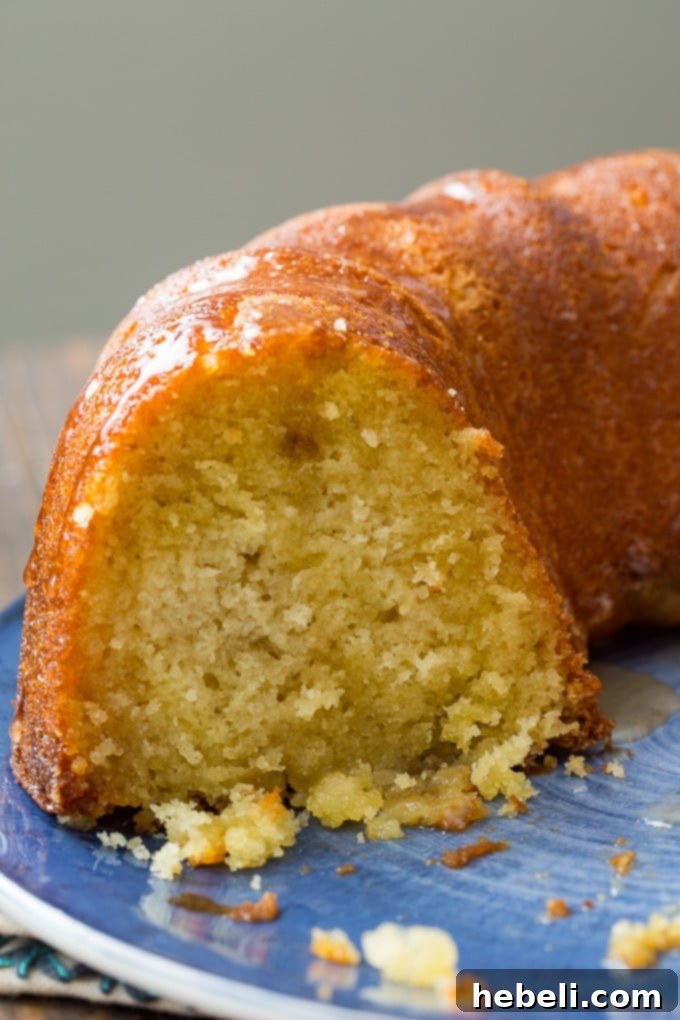 Kentucky Butter Cake finished with a sweet buttery glaze