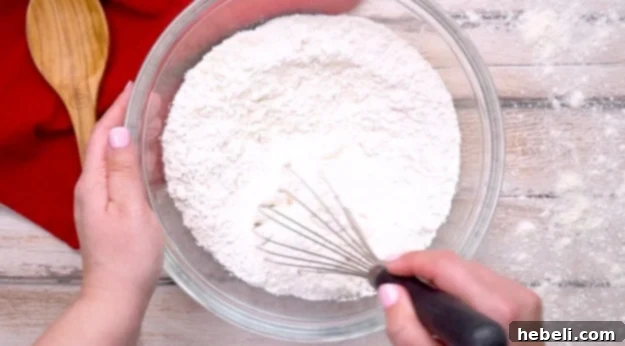 Dry ingredients for Kentucky Butter Cake in a bowl.