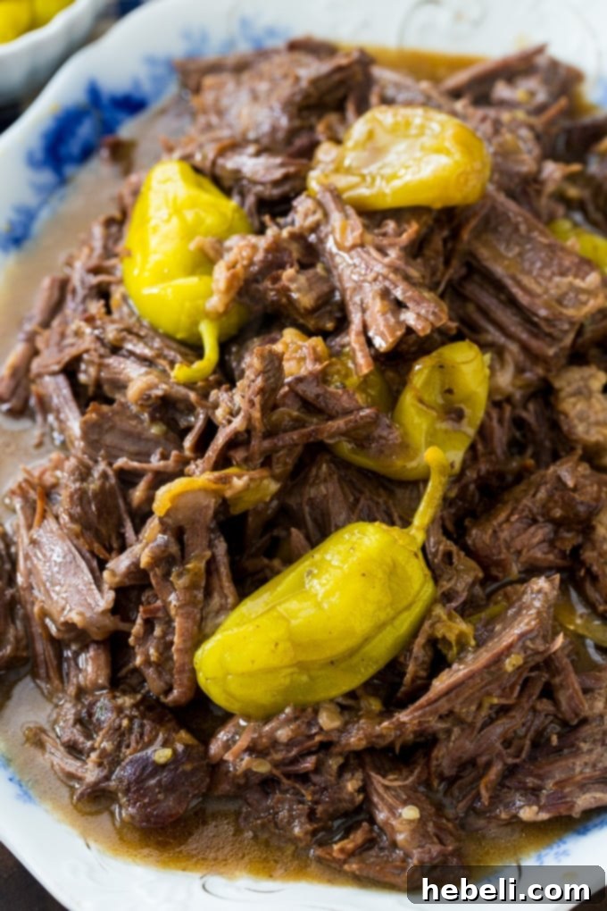 Mississippi Pot Roast: Instant Pot Edition 3 Close-up of succulent Instant Pot Mississippi Roast pieces