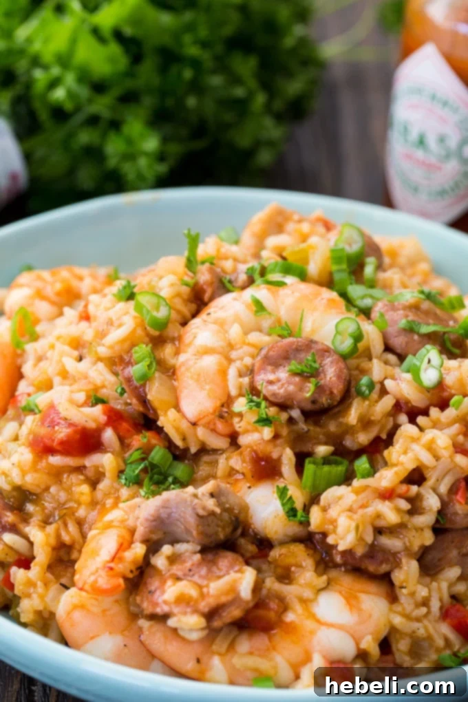 Effortless Instant Pot Jambalaya 4 Hearty Instant Pot Jambalaya with chicken and shrimp, ready for dinner