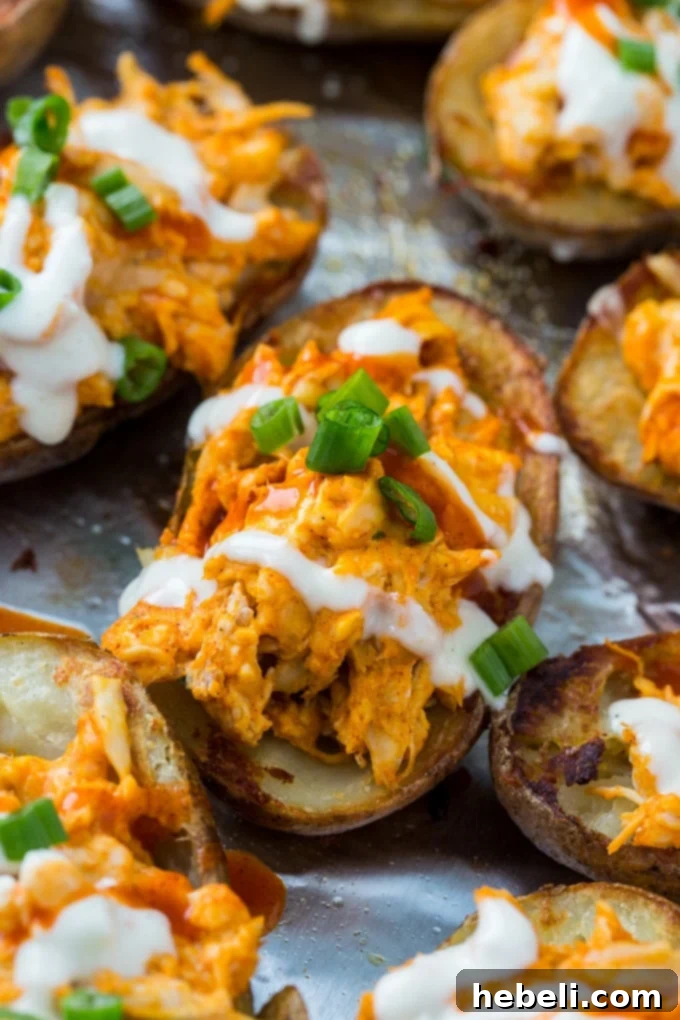 Zesty Buffalo Chicken Potato Skins 4 Buffalo Chicken Potato Skins recipe in the making