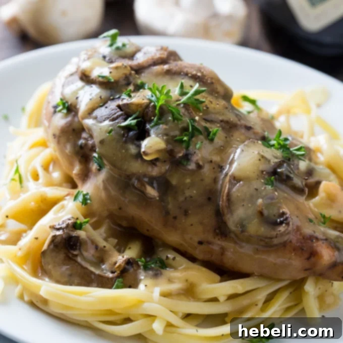 Tender Slow Cooked Chicken Marsala 2 Crock Pot Chicken Marsala: Tender chicken in a rich mushroom and Marsala wine sauce