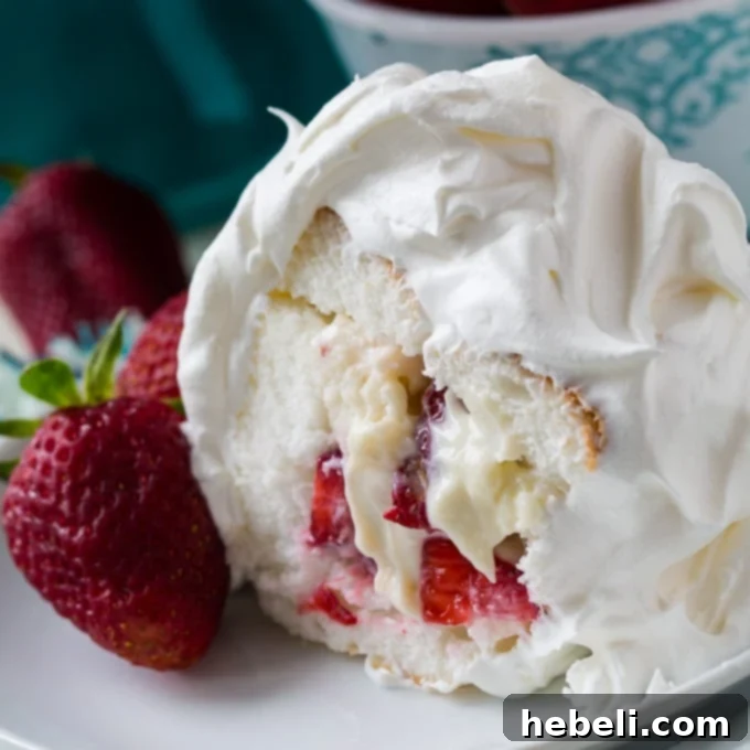 Strawberry Filled Angel Food Cake