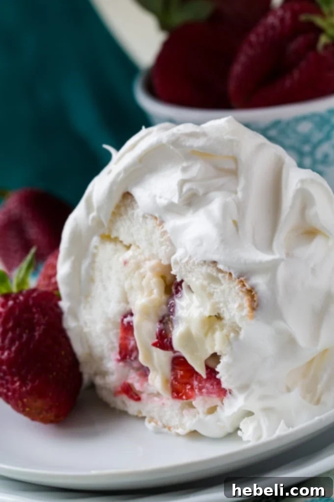 Strawberry Filled Angel Food Cake