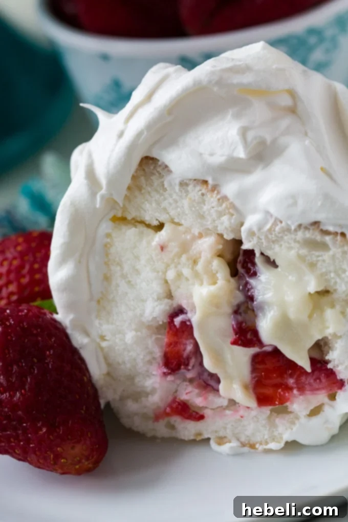 Strawberry Filled Angel Food Cake