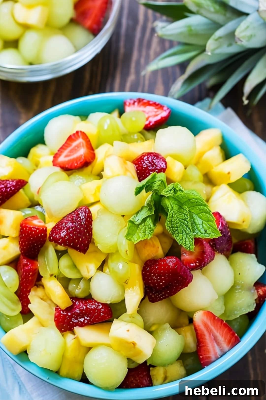 Amaretto Kissed Fruit Medley 4 Large serving bowl of Amaretto Fruit Salad.
