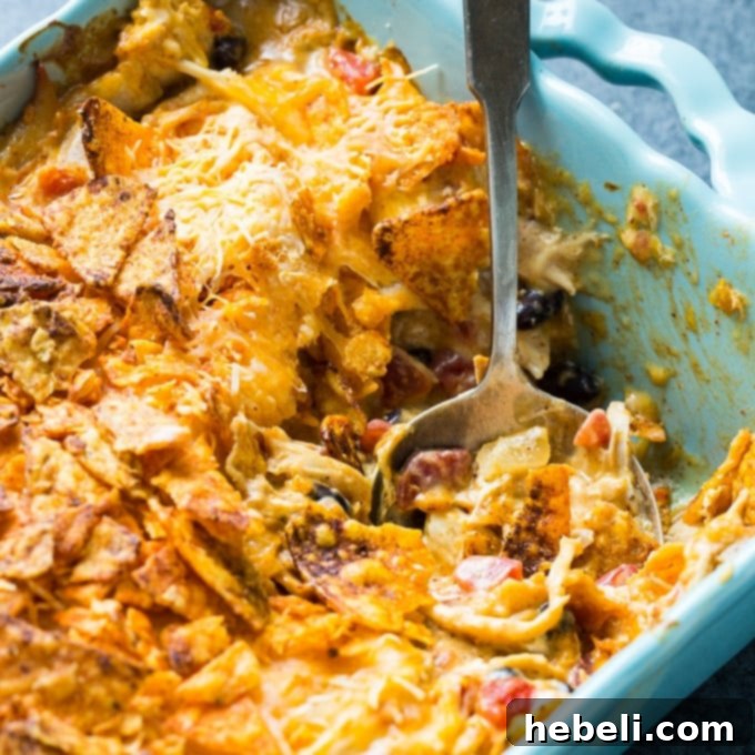 Cheesy Dorito Chicken Casserole, a delightful and easy family meal