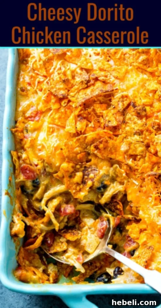 Delicious Cheesy Dorito Chicken Casserole ready to be served.