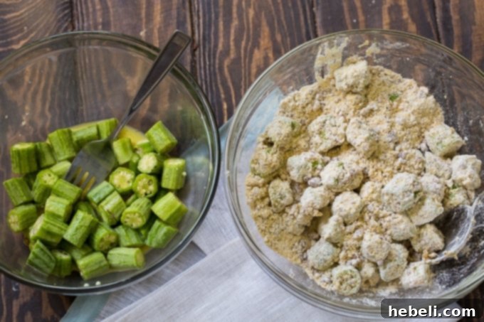 Pecan Crusted Fried Okra served as a delicious southern appetizer