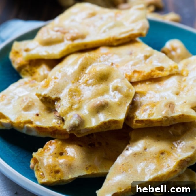 Crunchy and delicious Microwave Peanut Brittle, perfect for any occasion