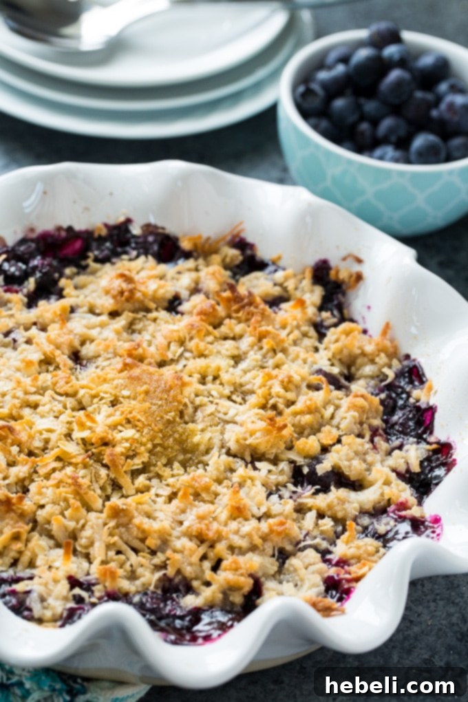 Coconut Blueberry Bliss Crisp 3 Blueberry Coconut Crisp with fresh berries