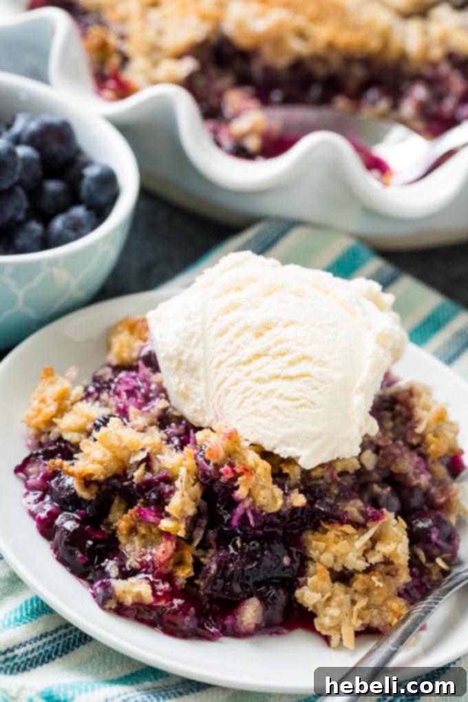 Coconut Blueberry Bliss Crisp 5 Blueberry Coconut Crisp recipe ready to serve