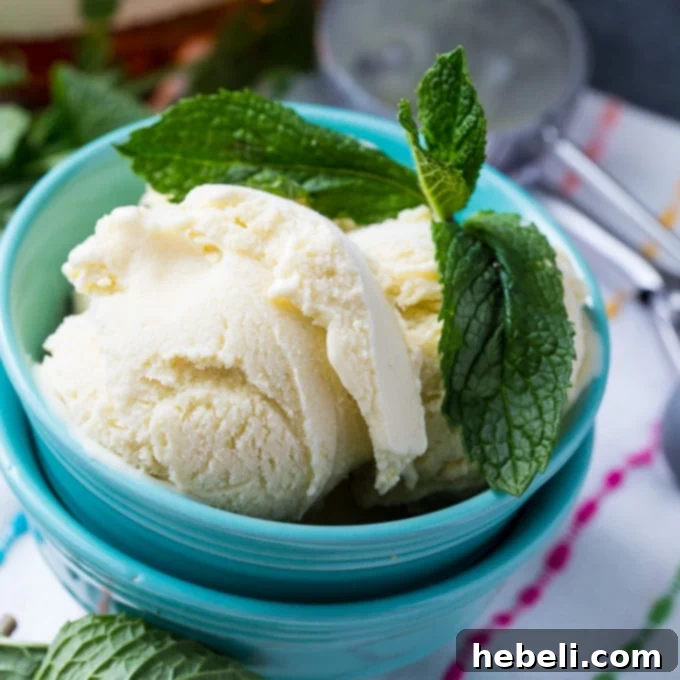Creamy Mint Julep Ice Cream, perfect for summer or a Kentucky Derby party.