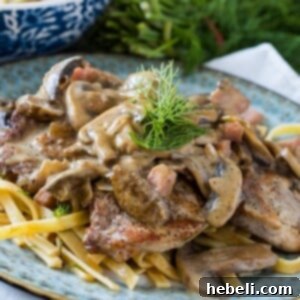 German Pork Cutlets with Mushroom Gravy
